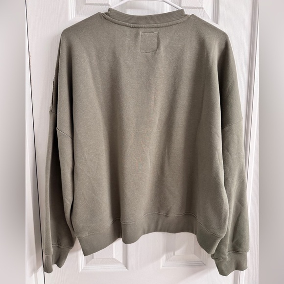 NWT C&C California Women's Olive Green Sweater with Lace Detail - Size XL - Picture 9 of 12